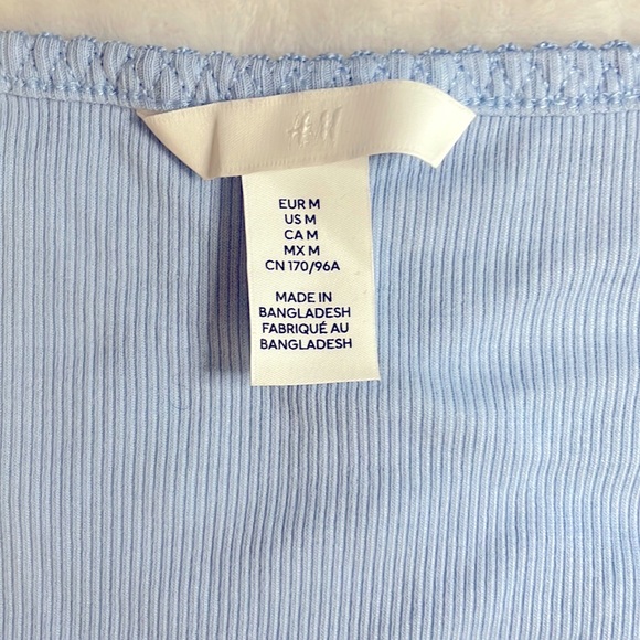H&M Blue Long Sleeve Crop Top Size M - Picture 3 of 6